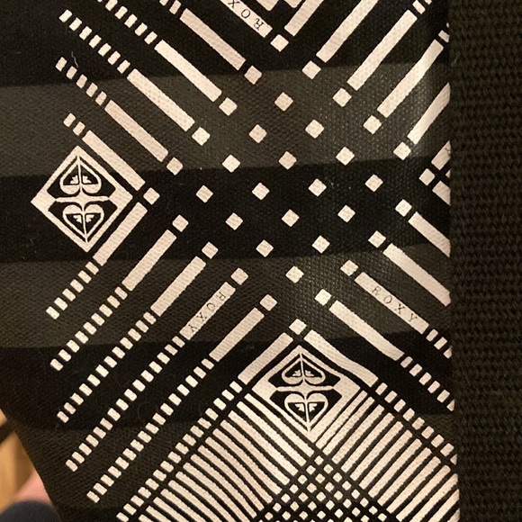 ROXY Logo Black and Gray Striped canvas tote bag - Picture 12 of 15